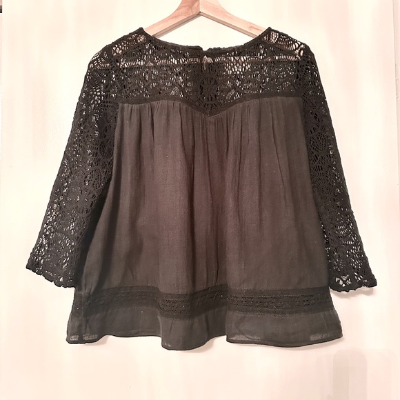Ralph Lauren Denim & Supply lace and cotton boho baby doll top. - Picture 1 of 6